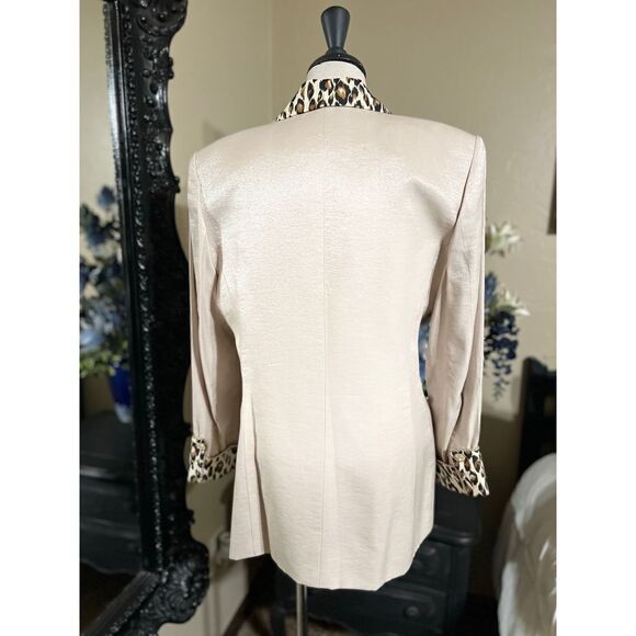 Solini New York Animal Print Rhinestone Jacket Size 12 - Picture 4 of 7